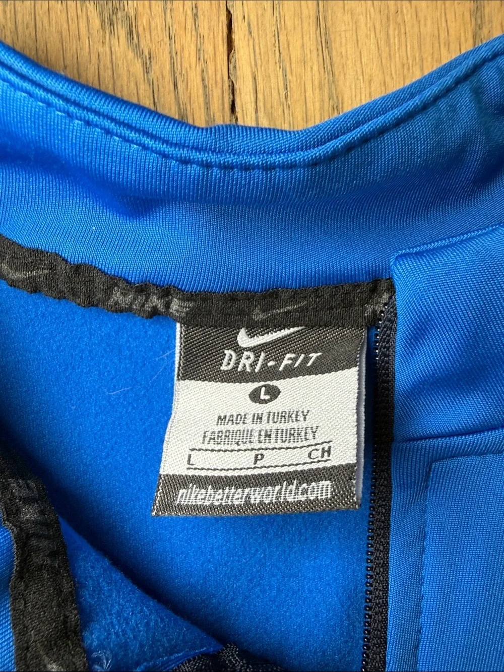 Nike Royal Blue and White Full-Zip Track Jacket Size Large